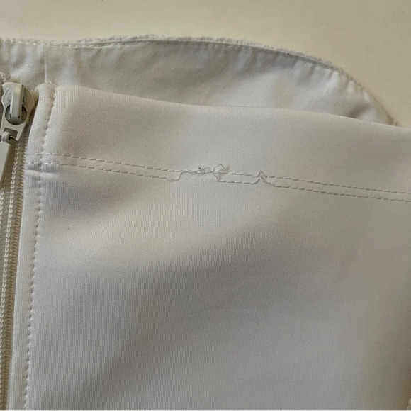 White Women’s Top Shop Textured Cropped Bandeau Zippered Top Sz 2 XS Topshop - Picture 4 of 5